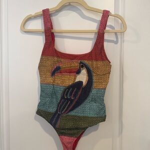 FARM Rio Multicolor Toucan One Piece Swimsuit